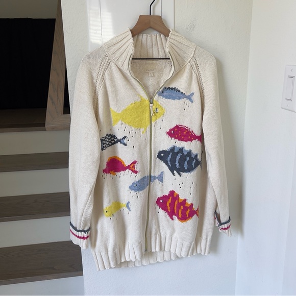 NWT Anthropologie Pilcro Fish Icon Zip-Up Sweater - Picture 4 of 11